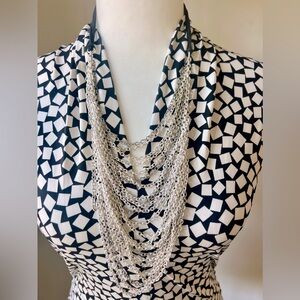 Multi Strand Silver Chain Necklace